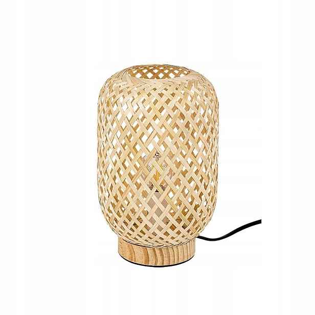 Hnědá stolní lampa Alinafe, skandinávská, útulná atmosféra Rabalux