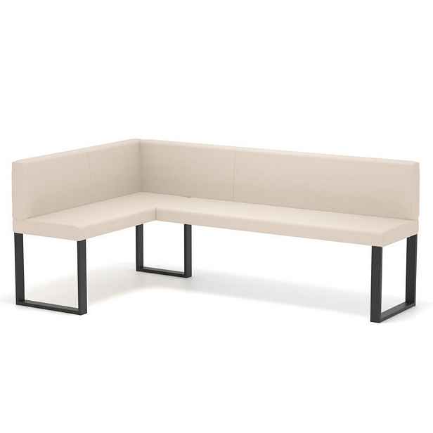 Idohome ROHOVÁ LAVICE SANA U levá ekokůže hladká, 128/168 cm, béžová