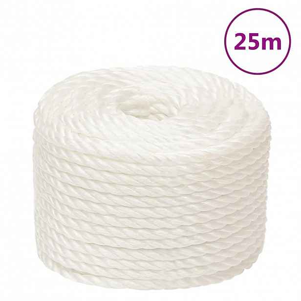 vidaXL Pracovní lano bílá 14 mm 25 m polypropylen