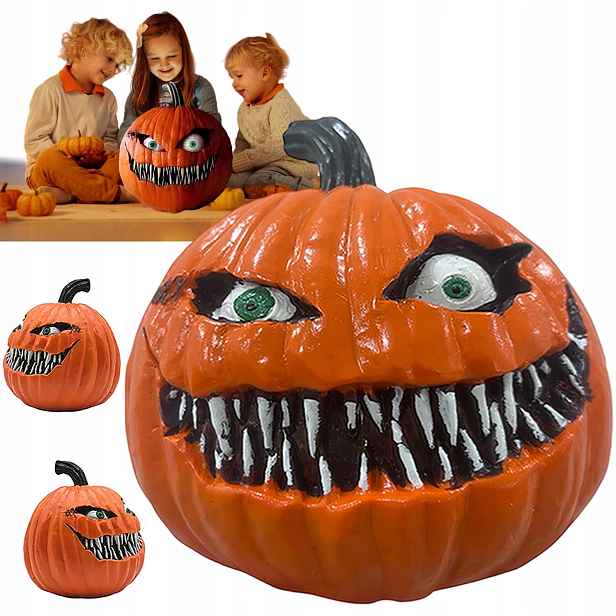 Strašidelné Dýně Pryskyřice Halloweenská Ozdoba 20x19x20 cm