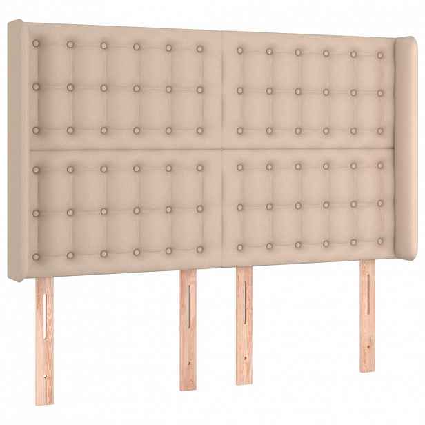 vidaXL Čelo postele typu ušák cappuccino 147x16x118/128 cm umělá kůže