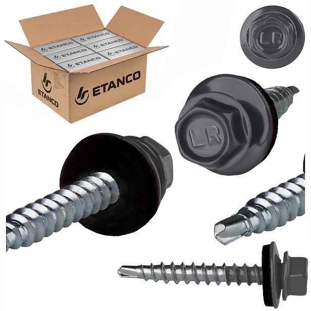 Farmářské vruty 4,8 x 35 mm Ral 7024 1500ks plechové vruty Etanco GTF2 Z14
