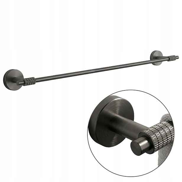 Koupelnový věšák 60 cm Šroubovací Rea Rivo Titan Kartáčovaný