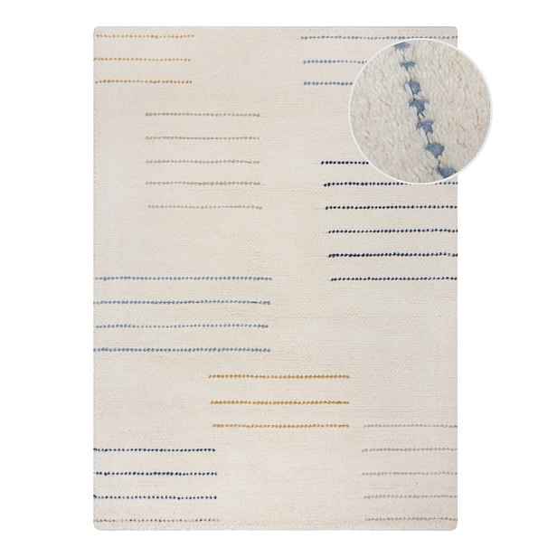 Krémový ručně tkaný vlněný koberec 200x290 cm Dottie Geometric – Flair Rugs