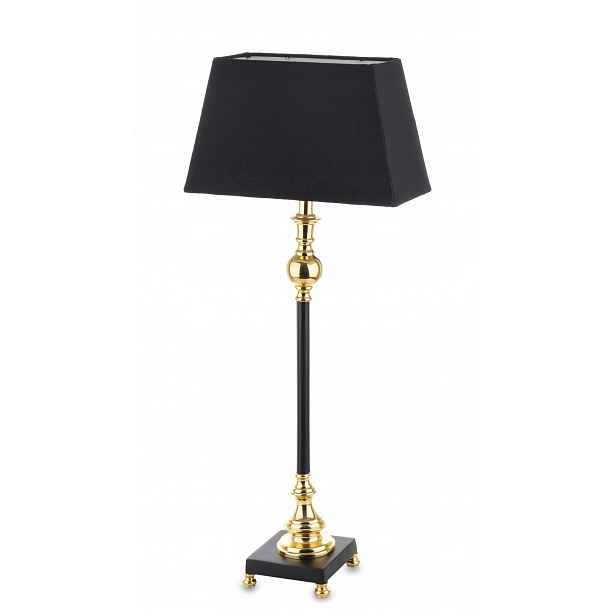 Stolní stojací lampa s Kloszem, černá a zlatá, hliníková dekorace