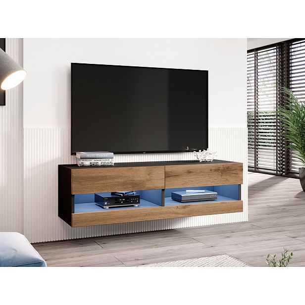 TV stolek 140 cm ASHTON 1 - černý / dub wotan