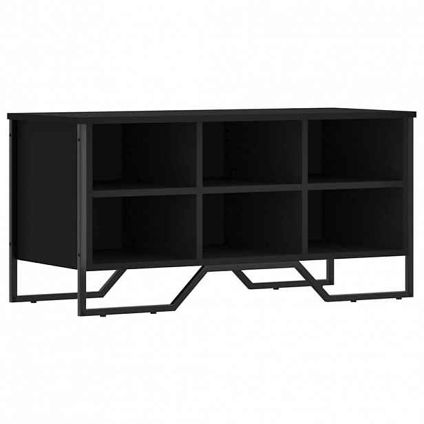 vidaXL Botník černý 90 x 38 x 45,5 cm kompozitní dřevo