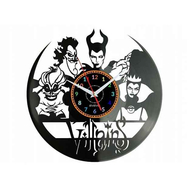 Villains Dárek Originální dekorace do domu Hodiny z vinylové desky