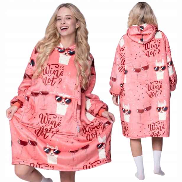 Deka oversize mikina Silná Mikinová Deka 2v1 XXL Vínová Plyšová Mikino Deka Dárek