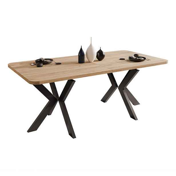 Idohome JÍDELNÍ STŮL DANTON rozkládací 200/100/76 cm, černý / dub Kraft