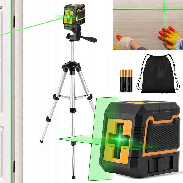 Laserová vodováha 4D, 2 režimy, 3 roviny, křížová