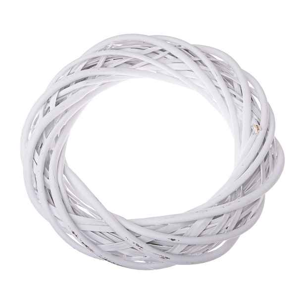 Proutěný věnec Elemetary bílá, pr. 30 cm