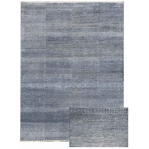 Ručně vázaný kusový koberec Diamond DC-MCN Medium blue/silver, 180x275, modrá, chodba / předsíň, Diamond Carpets India