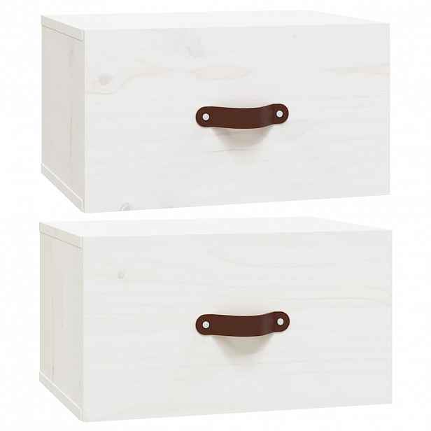 vidaXL Nástěnné noční stolky 2 ks bílé 40x29,5x22 cm