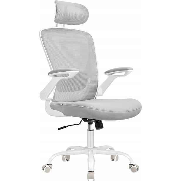 Ergonomické otočné křeslo Songmics šedé 64x53x115 cm
