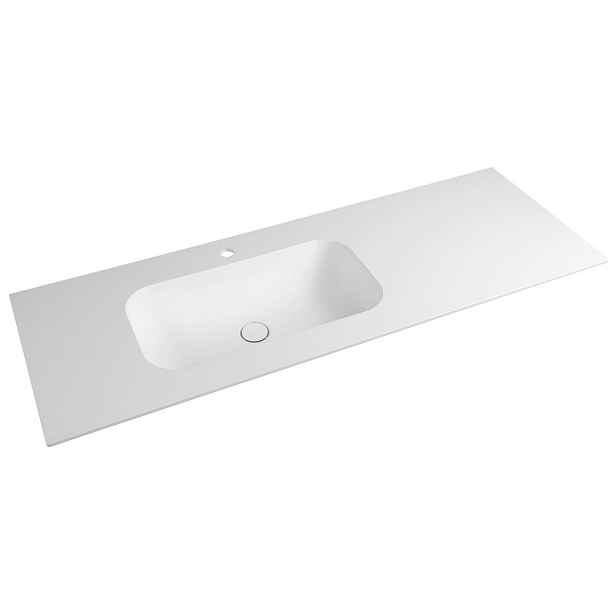 Sapho ARUBA umyvadlo, Rockstone, 130x51,5cm, levé, bílá mat