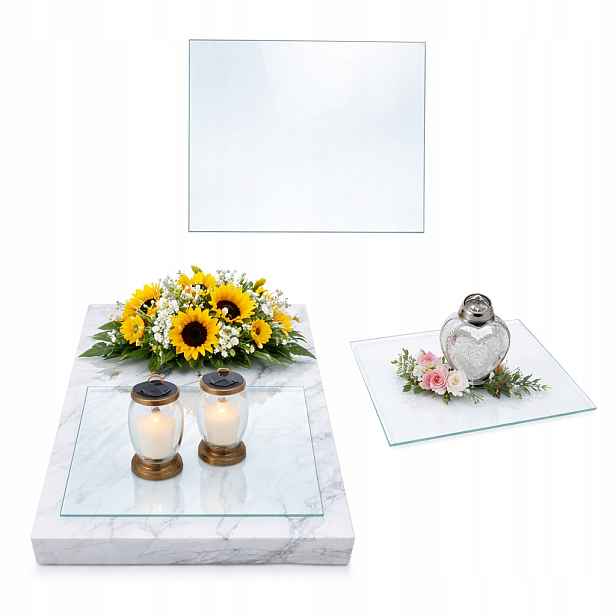 Skleněná Podložka Průhledná Na Květiny 50x50 Kalená