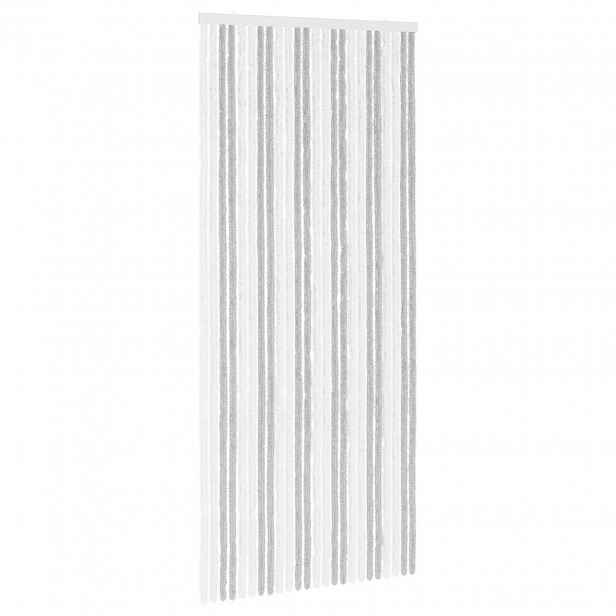 vidaXL Záclona proti hmyzu Chenille Světle šedá a bílá 100 x 230 cm