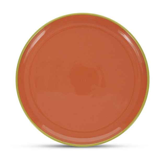 Zelený/oranžový talíř z kameniny ø 26 cm Duo – ONA