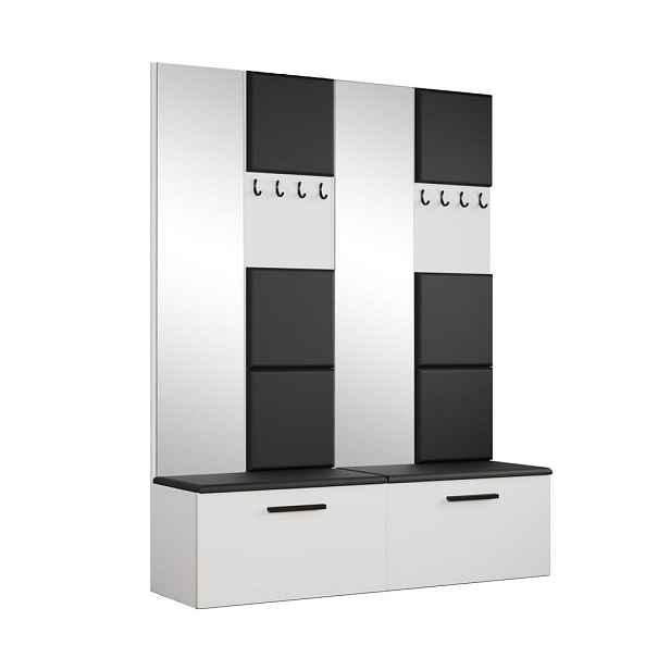 MASSENO MODERNÍ PŘEDSÍŇOVÁ SESTAVA MODULO, 161,2/204/40 cm, bílá