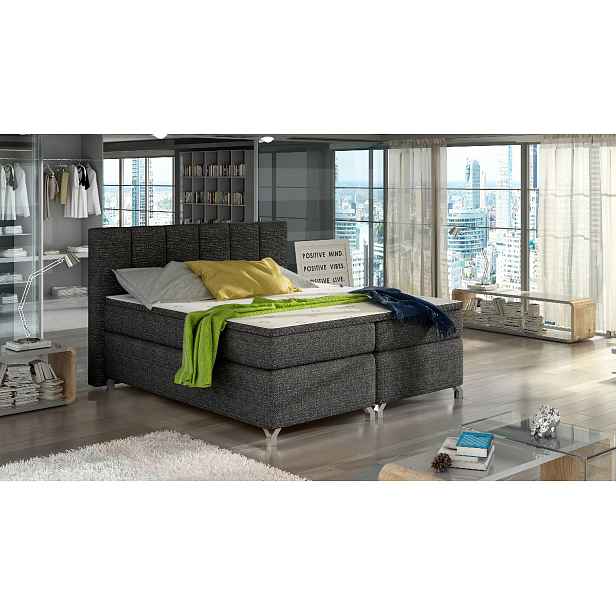 Boxspring Basilio Rozměr: 160 x 200 cm, látka: Berlin 02, Varianta: S LED osvětlení
