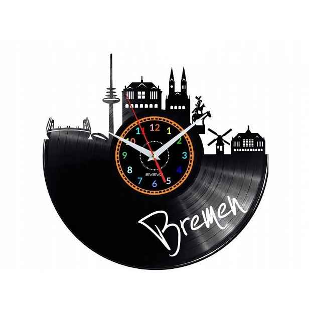 Bremen Dárek Originální dekorace do domu Hodiny z vinylové desky