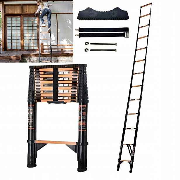 Teleskopické schůdky 6,3m skládací přistavovací výsuvné, 16 stupňů, 150kg
