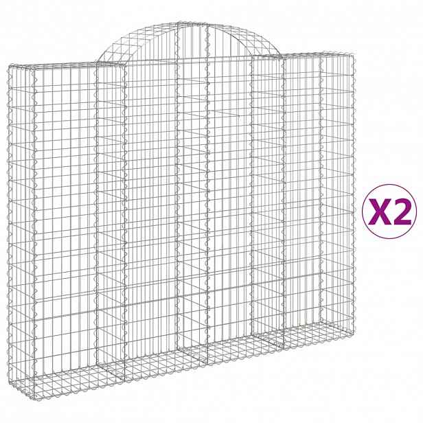 vidaXL Klenuté gabionové koše 2 ks 200x30x160/180cm pozinkované železo
