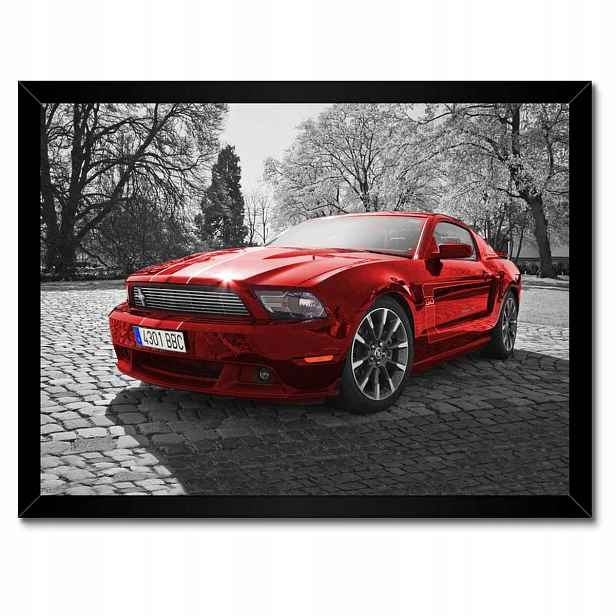 Plakáty v rámu 40x30 Červený Mustang