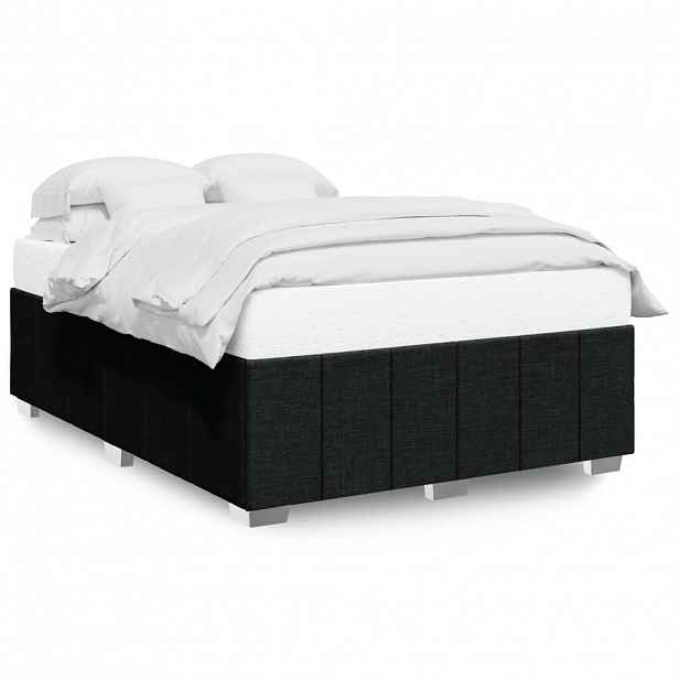 vidaXL Rám postele bez matrace černý 140 x 190 cm textil