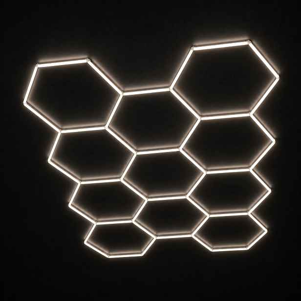 HEX11 bílé Led osvětlení kadeřnický salon 229x315 cm 322W 4000K