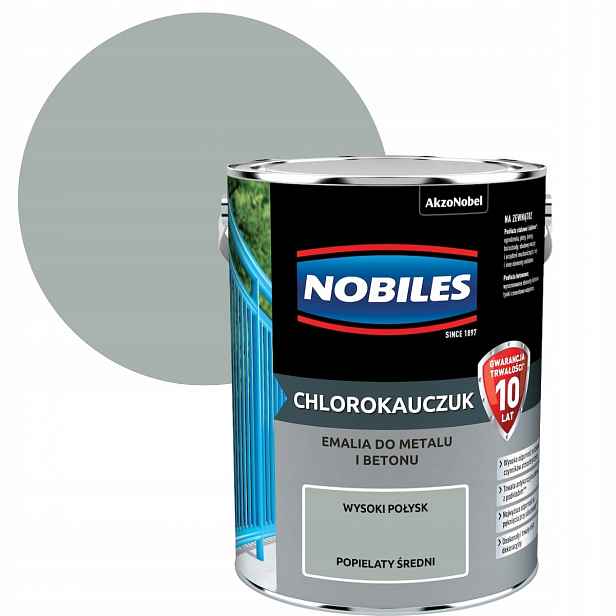 Nobiles Chlorokauczuk Popelavý střední 5L Smalt Na Betonu A Kov