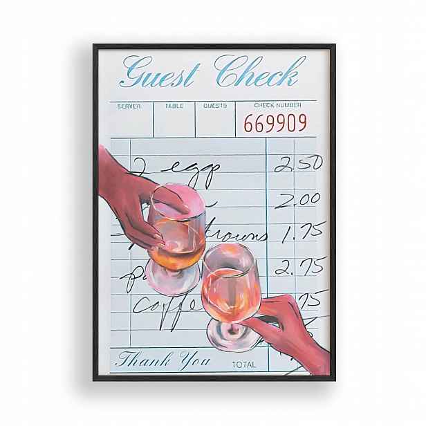 Obraz Guest Check Toast Plakát Rámeček Dřevěný Černý 30x42 cm