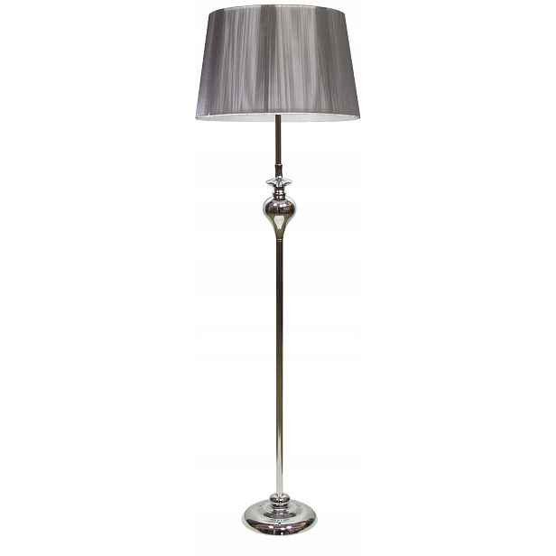 Stojací Lampa Podlahová stříbrná Stínidlo 1X60W E27