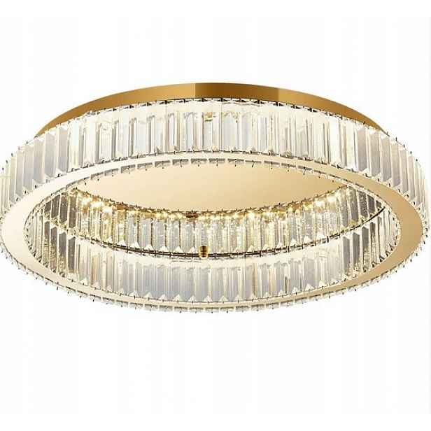Stropní Svítidlo Led Crystal Ring Zlatý Dálkový Ovladač 3 barvy světla Moderní design