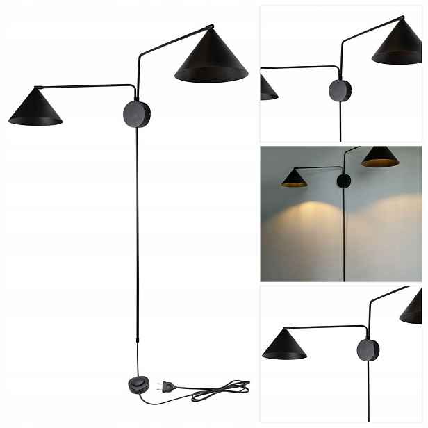 Černé nástěnné svítidlo Magic je moderní, jemné světlo nad postelí Sigma Lighting
