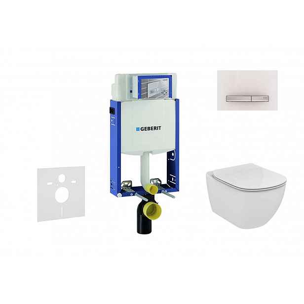 Geberit Kombifix - Modul pro závěsné WC s tlačítkem Sigma50, alpská bílá + Ideal Standard Tesi - WC a sedátko 110.302.00.5 NF8