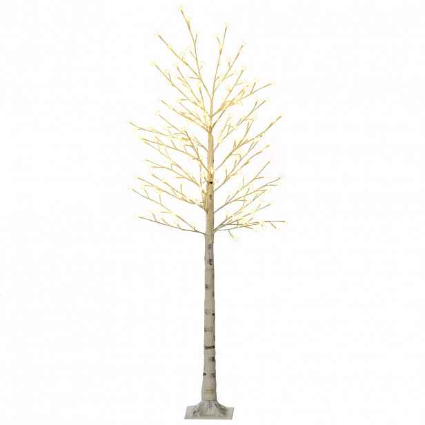 HOMCOM LED strom, 180 cm světelný strom, třešeň s 180 LED diodami, 3 stupně jasu