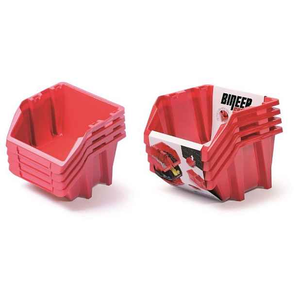 Kistenberg Set úložných boxů 4ks BINEER SHORT 272x238x160 mm červený