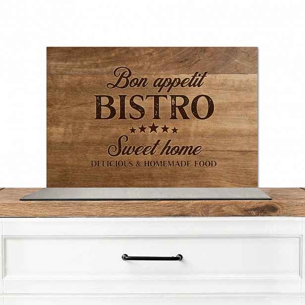 MuchoWow KUCHYŇSKÁ ZÁSTĚNA Citace - Bistro - Dobrou chuť - Sweet home - Textura dřeva 60x40 cm