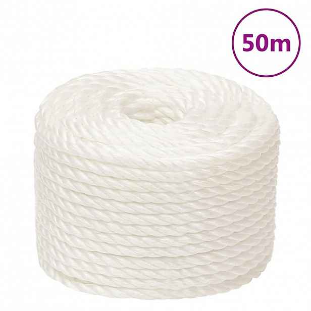 vidaXL Pracovní lano bílá 16 mm 50 m polypropylen