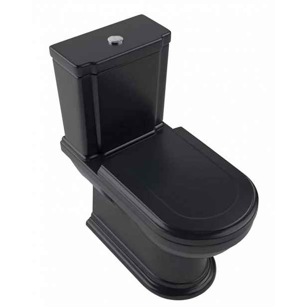 Villeroy & Boch Hommage - WC kombi mísa, vario odpad, CeramicPlus, TitanGlaze, Pure Black 666210R7