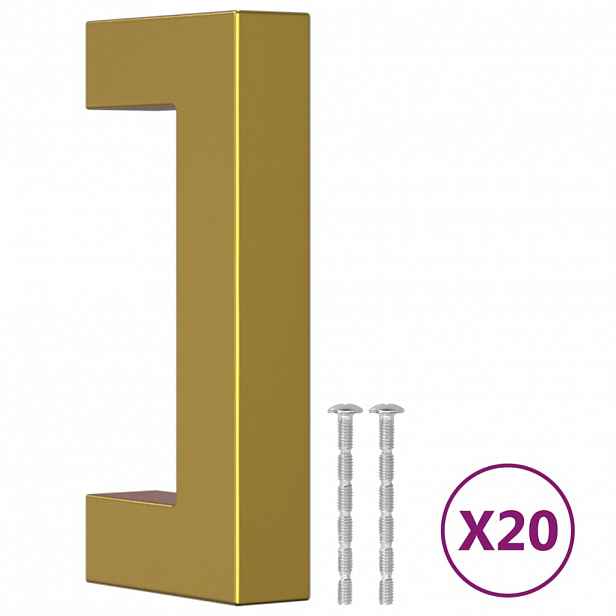 vidaXL Nábytkové úchytky 20 ks zlaté 64 mm nerezová ocel