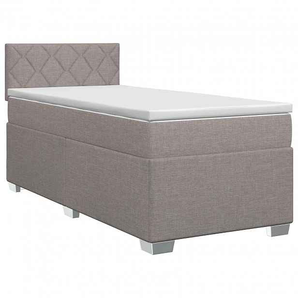 vidaXL Postel boxspring s matrací s čelo Taupe 90 x 190 cm Textil