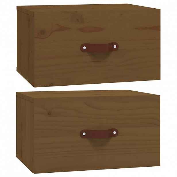 vidaXL Nástěnné noční stolky 2 ks medově hnědé 40 x 29,5 x 22 cm