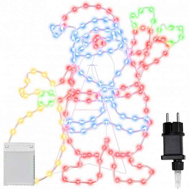 vidaXL Světlo Santa Claus Vícebarevný 58.5 x 60 x 1.3 cm Železo