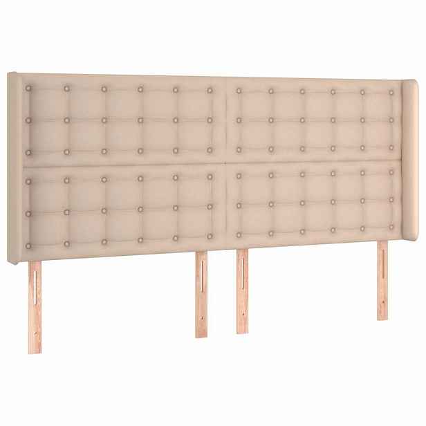 vidaXL Čelo postele typu ušák cappuccino 163x16x118/128 cm umělá kůže