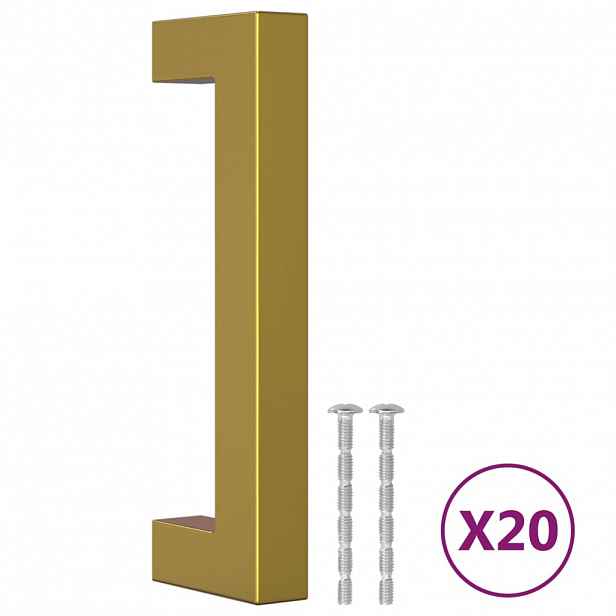vidaXL Nábytkové úchytky 20 ks zlaté 96 mm nerezová ocel
