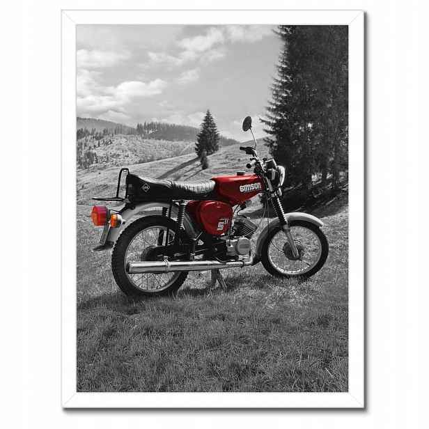 Plakáty v rámu 30x40 Červený Simson S51 E