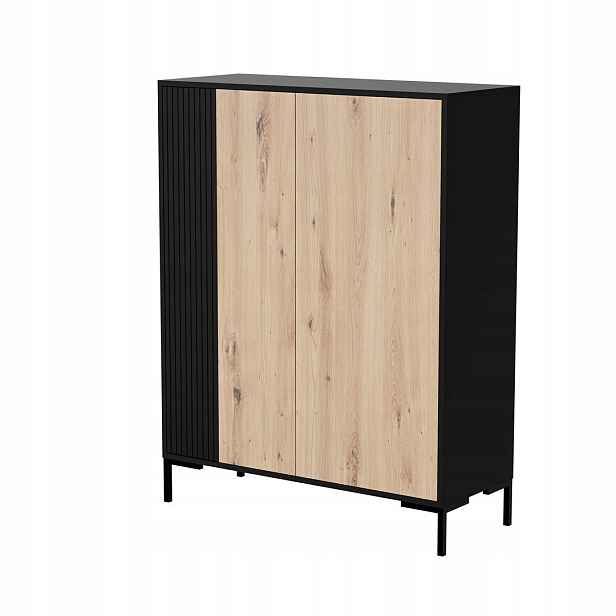 HALMAR Komoda Merci 100 cm černá/dub artisan